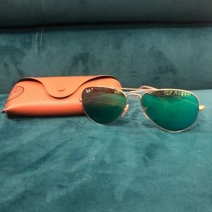 Ray Ban Green Aviator Polarized Sunglasses